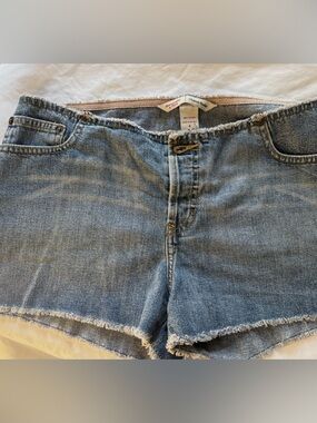 Abercrombie & Fitch Light Blue Denim Shorts with Gold Stitching